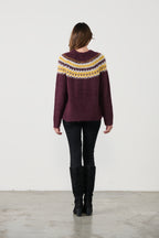 Metallic Plum Alpaca Blend Ziggy Knit