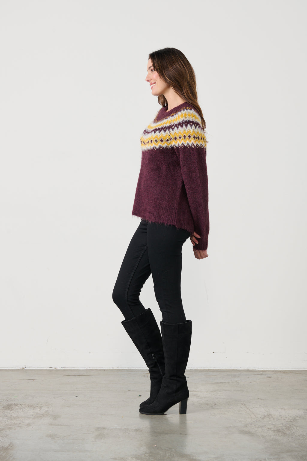 Metallic Plum Alpaca Blend Ziggy Knit