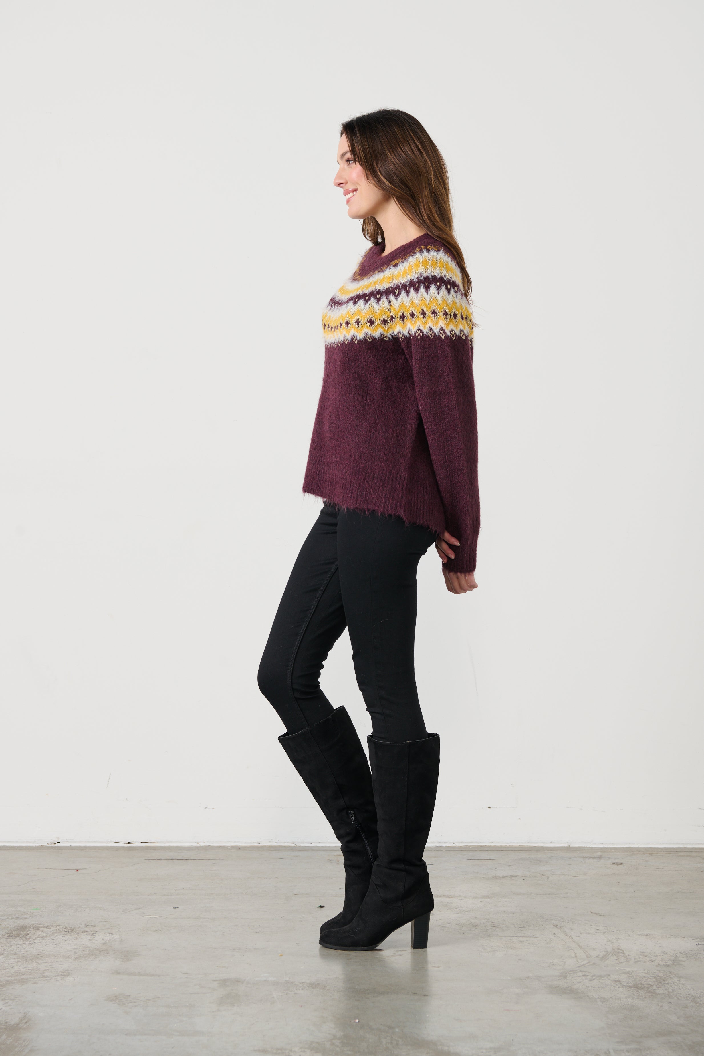 Metallic Plum Alpaca Blend Ziggy Knit