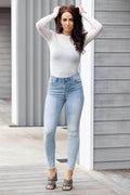 Honey Denim - Cormac Highwaisted Long Leg Jean - Light Blue