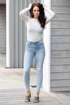 Honey Denim - Cormac Highwaisted Long Leg Jean - Light Blue