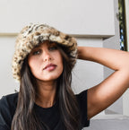 Vegan Fur Leopard Bucket Hat