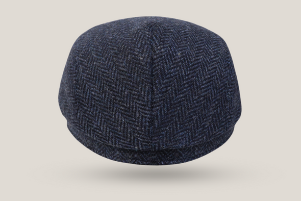 Castleford English Wool Tweed Driving Cap - Navy