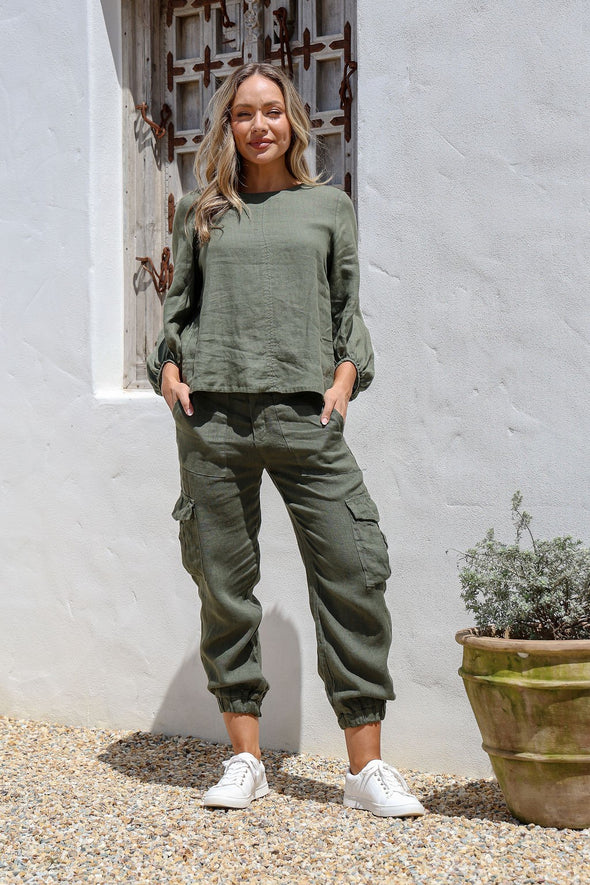 Espressivo Italian Cargo Pants - Juniper