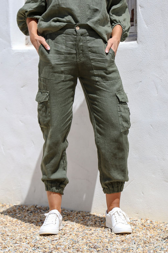 Espressivo Italian Cargo Pants - Juniper