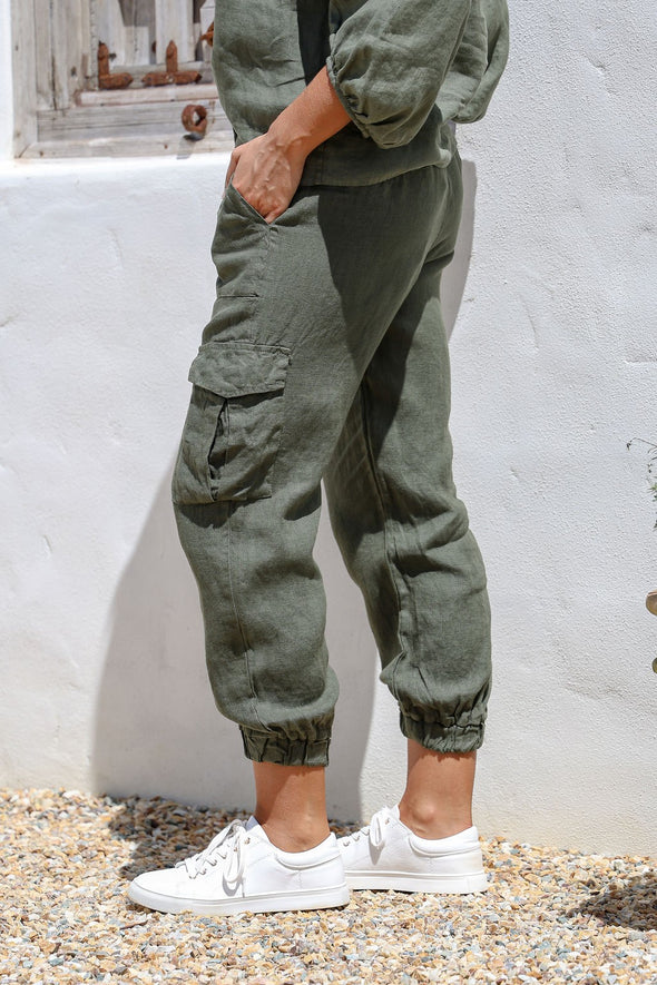 Espressivo Italian Cargo Pants - Juniper