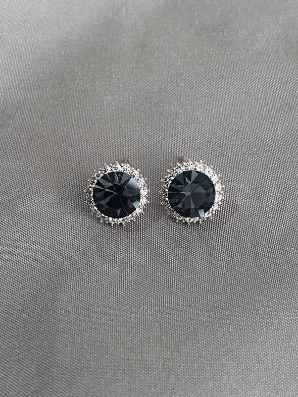 Encrusted Moon Studs