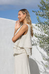 Falda Layered Linen Tank Top in Blush