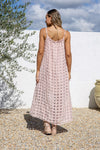 Fluire Linen Maxi Dress in Blush
