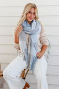Chunky Knit Scarf in Sky Stripe