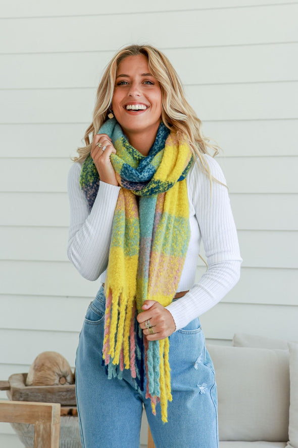Chunky Knit Scarf Rainbow