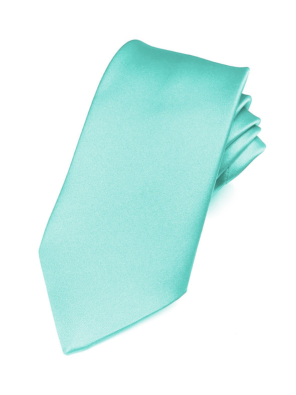 Fellini Satin Tie - Aqua