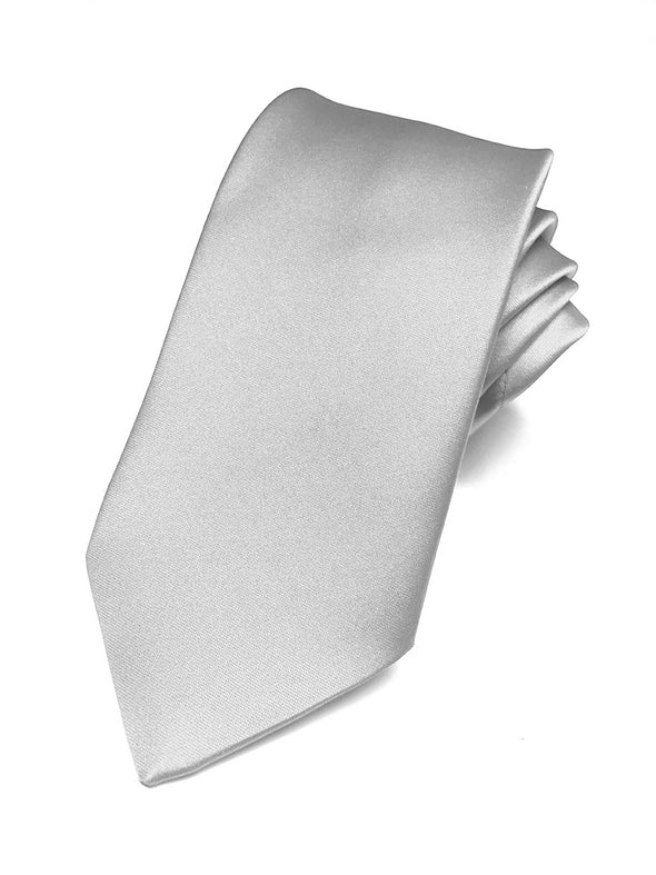 Fellini Satin Tie - Silver