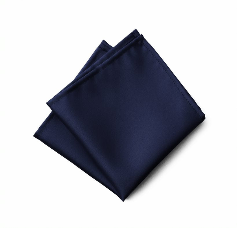 Fellini Classic Plain Pocket Square - Navy