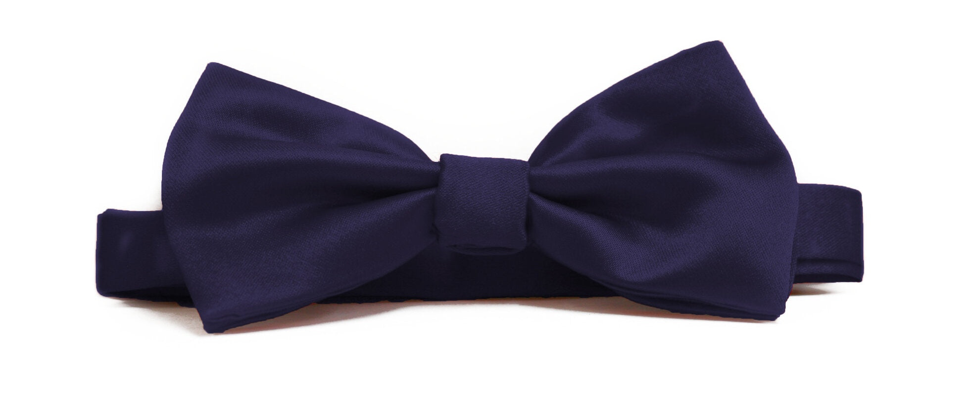 Fellini Satin Bow Tie - Navy