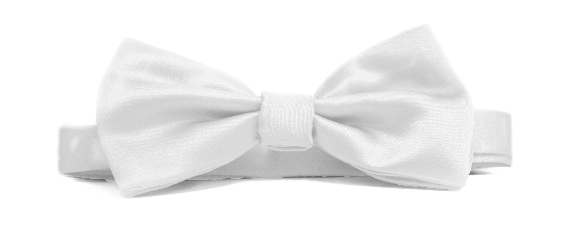 Fellini Satin Bow Tie - White