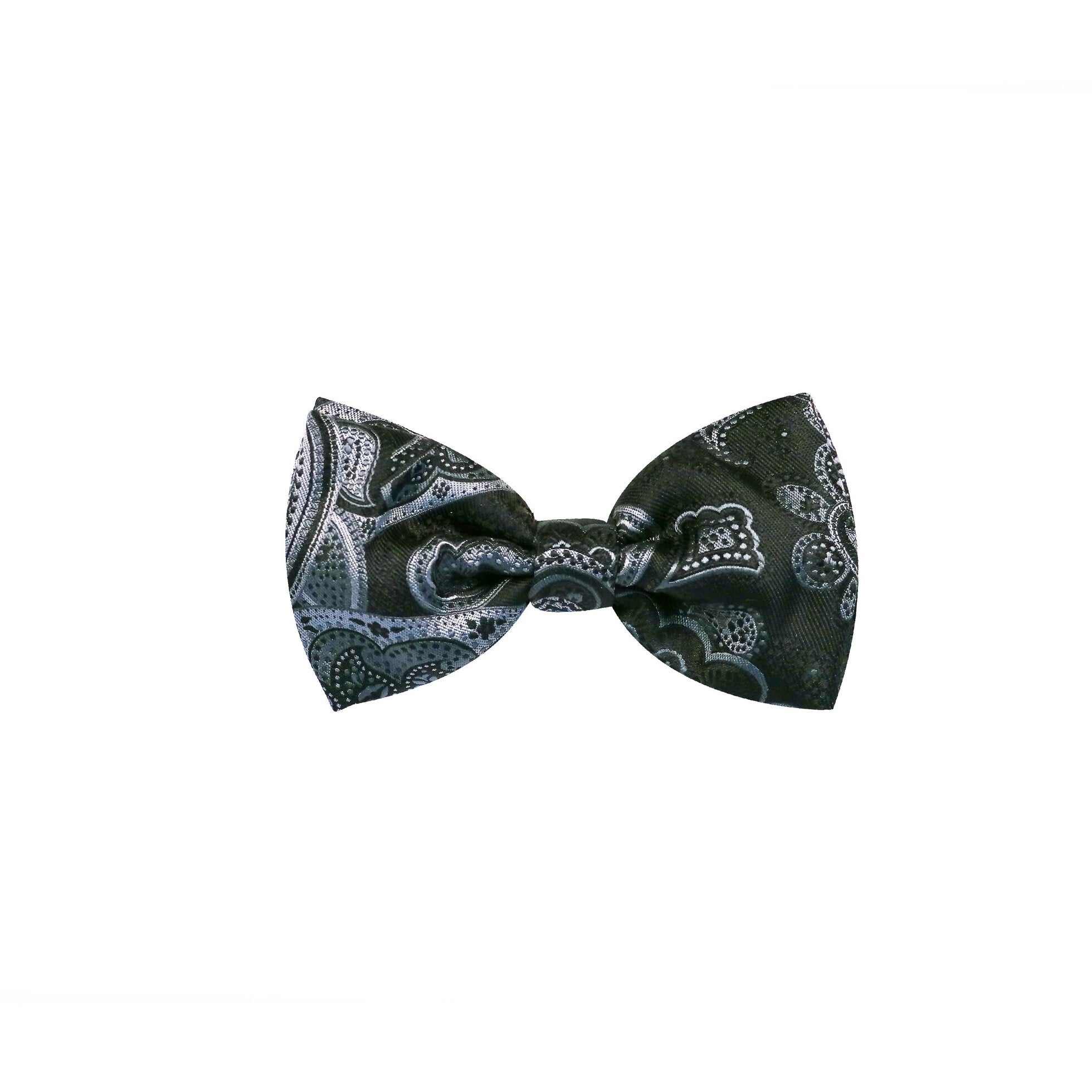 Fellini Paisley Bow Tie - Charcoal