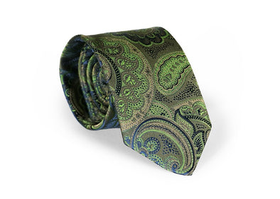 Fellini Luxe Paisley Tie - Olive