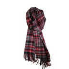 100% Lambs Wool Scarf - Classic Red Micro Tartan