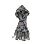 100% Lambs Wool Scarf - Classic Grey Tartan