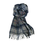 100% Lambs Wool Scarf - Blue Grey Tartan