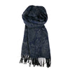 100% Lambs Wool Scarf - Printed Navy