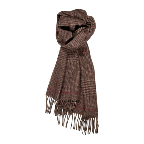 100% Lambs Wool Scarf - Detailed Chocolate