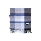 100% Lambs Wool Scarf - Light Denim Plaid