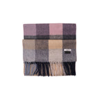 100% Lambs Wool Scarf - Lilac Beige Plaid