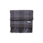 100% Lambs Wool Scarf - Charcoal Blue Houndstooth