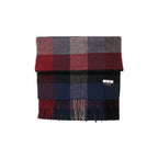 100% Lambs Wool Scarf - Red Blue Plaid