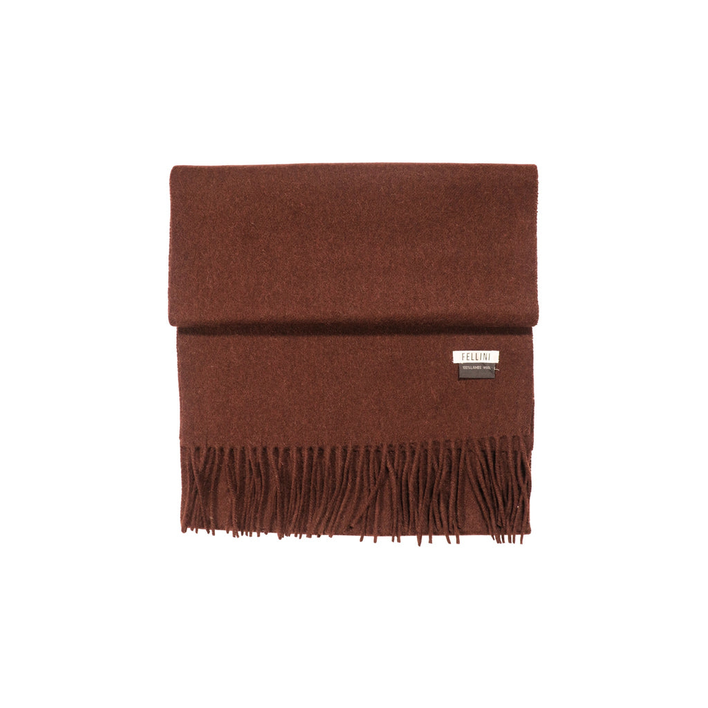 100% Lambs Wool Scarf - Choc