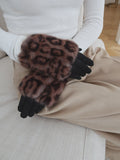 Vegan Fur Leopard Gloves
