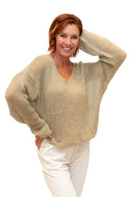 The Italian Closet: Glint - Kid Mohair Mix Knit with Sequin in Camel