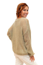 The Italian Closet: Glint - Kid Mohair Mix Knit with Sequin in Camel