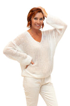The Italian Closet: Glint - Kid Mohair Mix Knit with Sequin in Cream