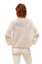 The Italian Closet: Glint - Kid Mohair Mix Knit with Sequin in Cream