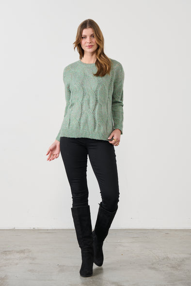 H&F Super Soft Angora Blend Cable Knit - Eucalyptus