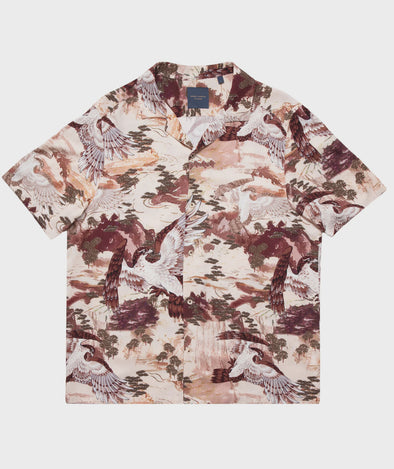 Guide London Short Sleeve Shirt : Statement Bird - Multi