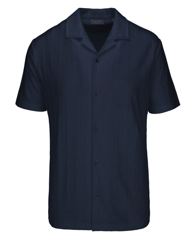 Guide London Short Sleeve Knitted Jersey Shirt - Navy