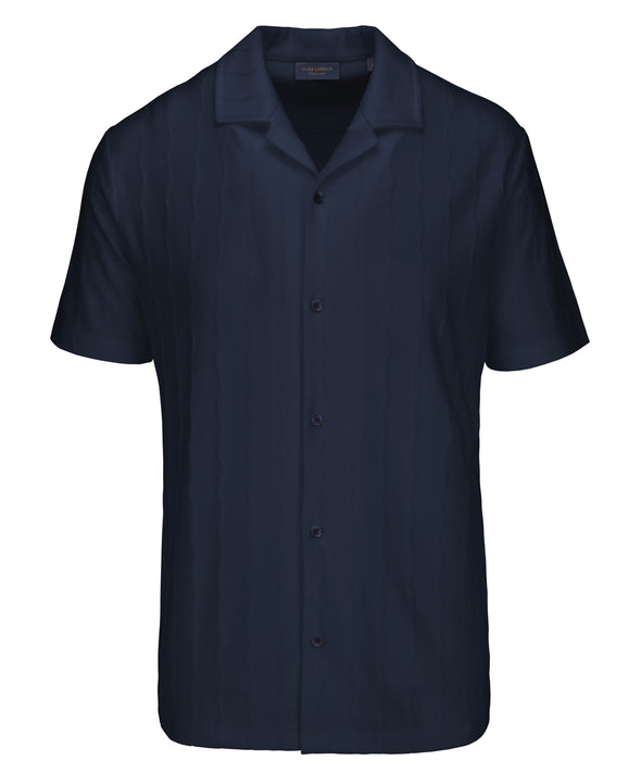 Guide London Short Sleeve Knitted Jersey Shirt - Navy