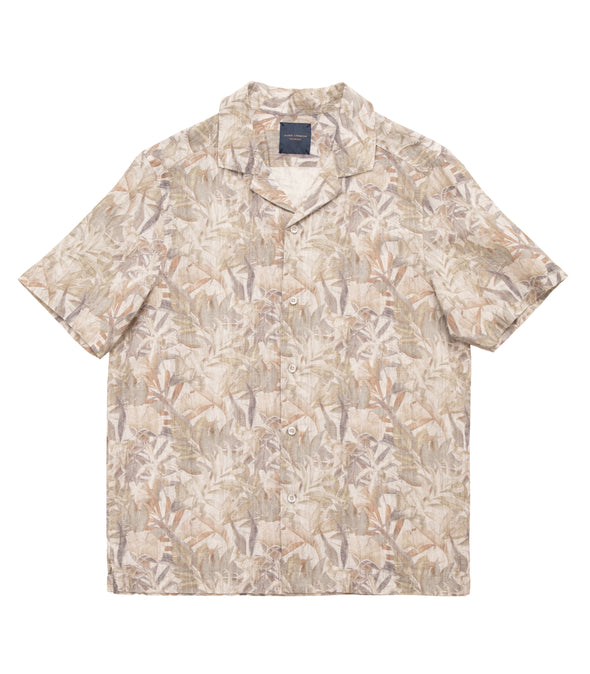 Guide London Revere Collar Short Sleeve Shirt : Faded Holiday Print