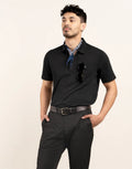 Portofino Cotton Polo - Black