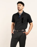 Portofino Cotton Polo - Black