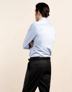 London Long Sleeve Shirt: Fine Twill - Light Blue