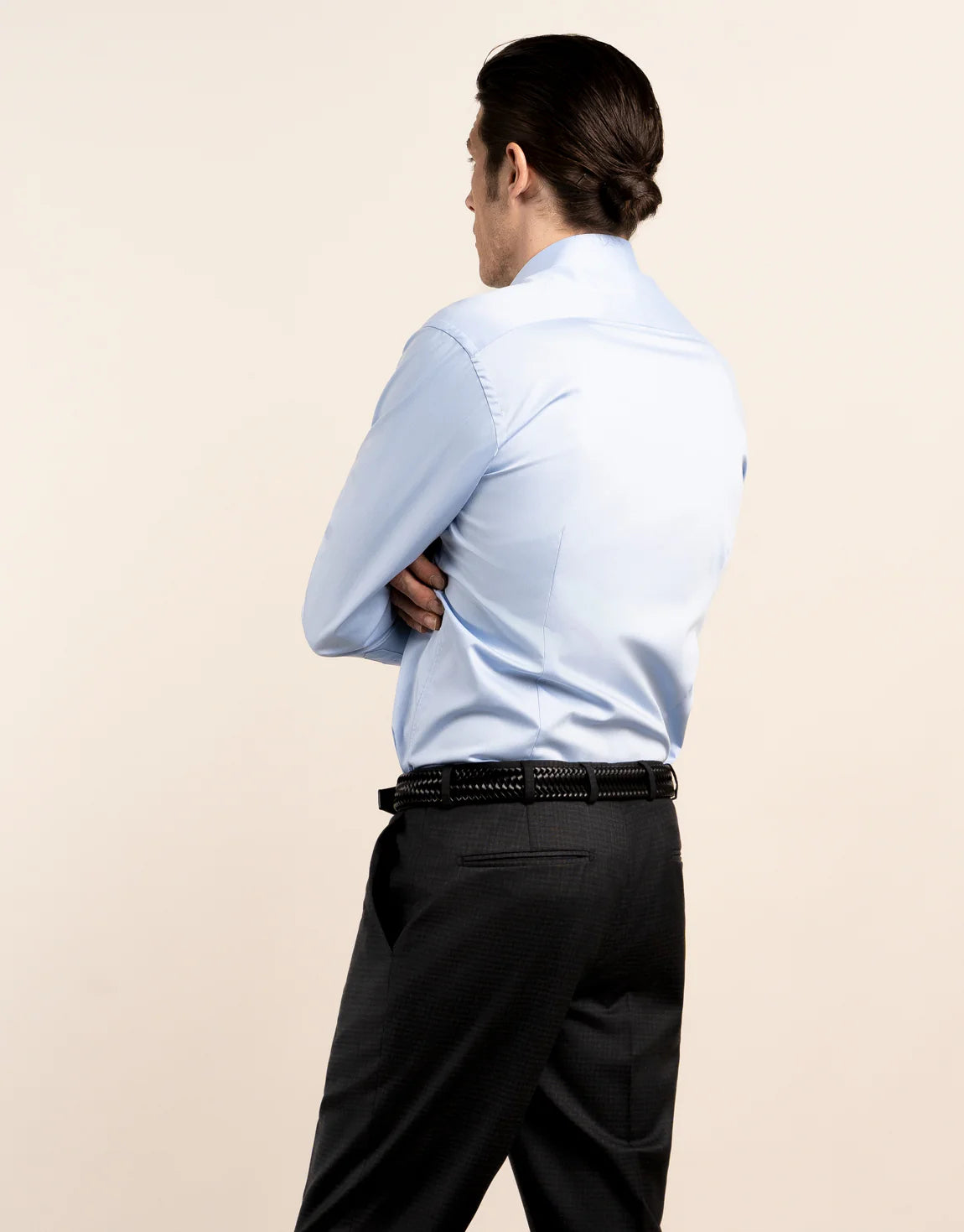 London Long Sleeve Shirt: Fine Twill - Light Blue