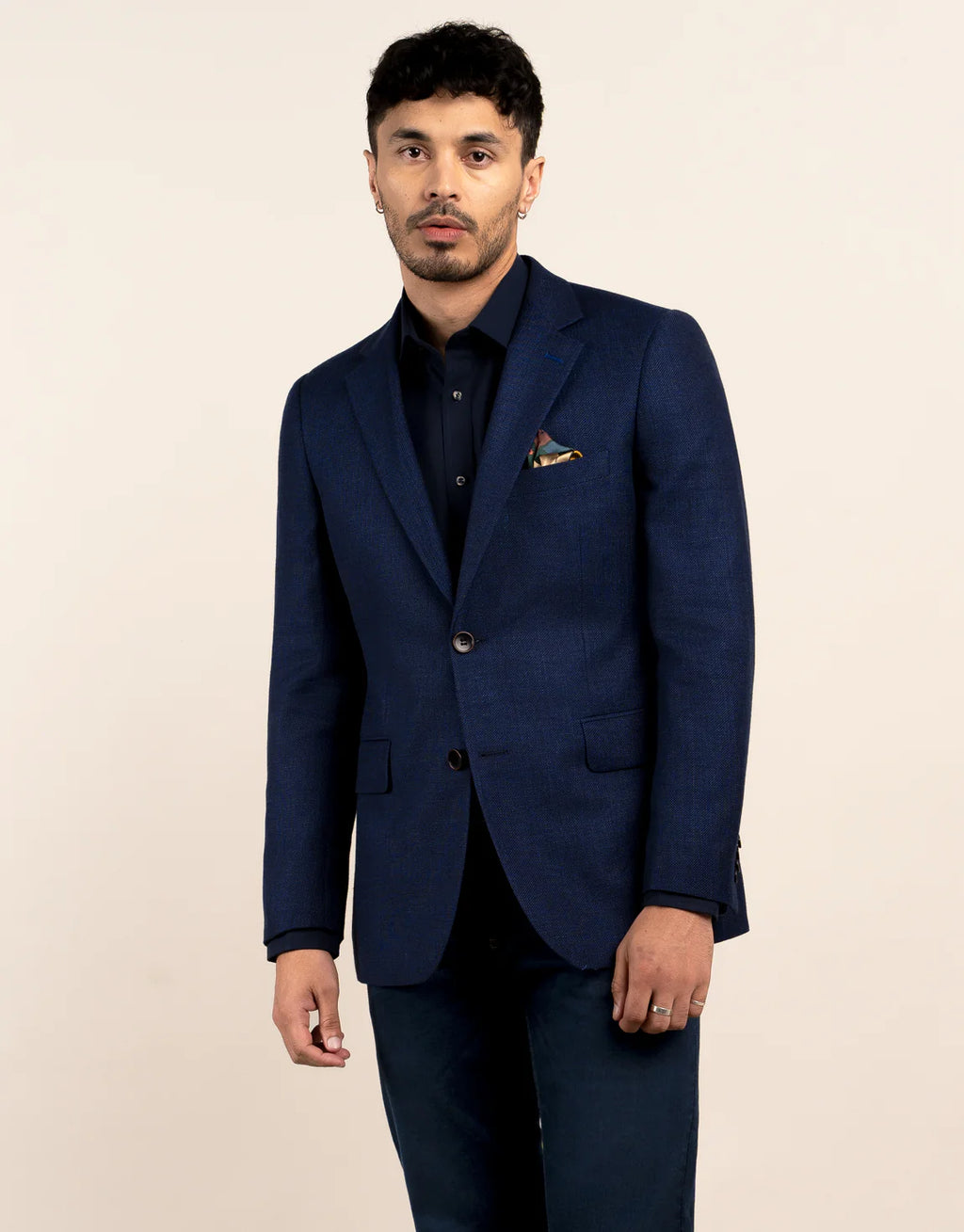Rembrandt Hawker Navy Textured Blazer