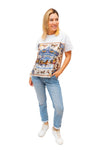 Herme Scarf Tee in White Pony Print