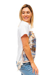 Herme Scarf Tee in White Pony Print