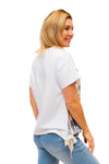 Herme Scarf Tee in White Pony Print